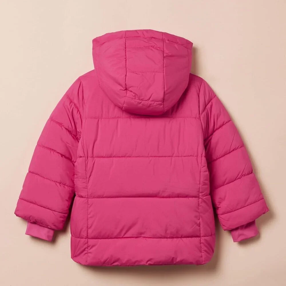 Girls Heavyweight Hooded Puffer Coat, Water-Resistant